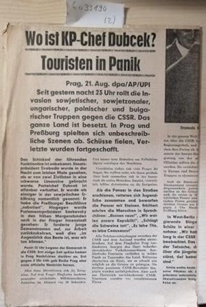 BZ. Extrablatt und 2. Extrablatt Berliner Morgenpost. Mittwoch 21. August 1968.