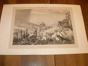 CANTAL : CHAUDES-AIGUES UNE LITHOGRAPHIE SUR CHINE