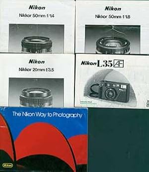 Imagen del vendedor de Nikon Camera manuals for the Nikkor 20mm f/3.5, Nikkor 50mm f/1.8, Nikkor 50mm f/1.4, and Nikon L35 AF + the Nikon Way to Photography booklet. a la venta por Wittenborn Art Books