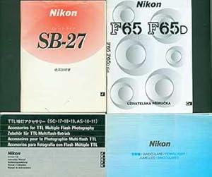 Imagen del vendedor de Nikon instruction manuals for SB-27 (in Japanese), Nikon F65/F65D (in Czech), Nikon Binoculars (in English), Accessories for TTL Multiple Flash Photography (in Japanese, English, German, French, Spanish) a la venta por Wittenborn Art Books