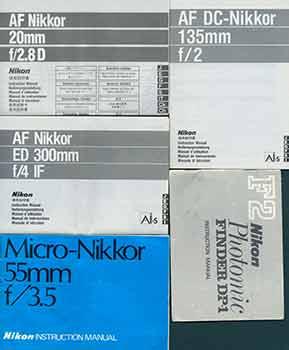 Imagen del vendedor de Nikon Camera manuals for the AF Nikkor ED 200 mm f/4 IF, the AF DC-Nikkor 135mm f/2, the F2 Nikon Photomic Finder DP-1, the Micro-Nikkor 55mm f/3.5, and the AF Nikkor 20mm f/2.8D. a la venta por Wittenborn Art Books