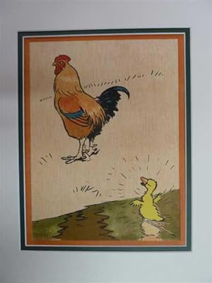 A Plunge Bath: Farm Babies XX Original Chromolithograph