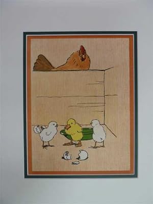 Chicken Court: Farm Babies XIX Original Chromolithograph