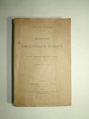 Seller image for Elments de linguistique romane for sale by Librairie Aubry