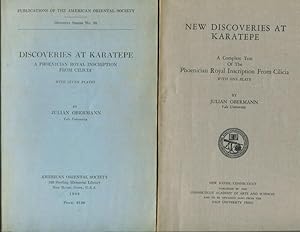 Seller image for Discoveries at Karatepe. A Phoenician Royal Inscription from Cilicia With Seven Plates. And New Discoveries at Karatepe. A Complete Text of the Phoenician Royal Inscription from Cilicia With One Plate for sale by Austin's Antiquarian Books