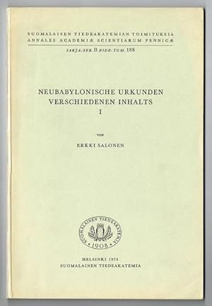 Bild des Verkufers fr Neubabylonische Urkunden verschiedenen Inhalts. zum Verkauf von Hatt Rare Books ILAB & CINOA