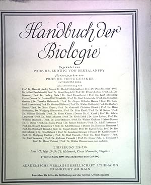 Imagen del vendedor de Klasse Mammalia, Sugetiere (Textteil, Bilderteil); Handbuch der Biologie, Lieferung 228-230, Band VI, Heft 53-55 a la venta por books4less (Versandantiquariat Petra Gros GmbH & Co. KG)