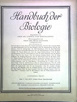 Imagen del vendedor de Sinnesphysiologie; Handbuch der Biologie, Lieferung 196/197 Band V, Heft 20/21; a la venta por books4less (Versandantiquariat Petra Gros GmbH & Co. KG)