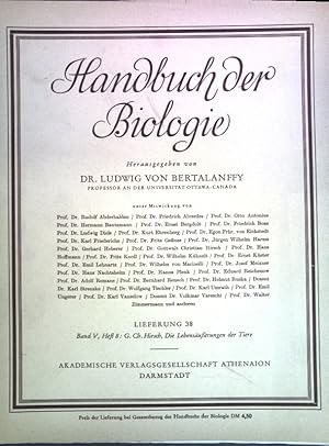 Immagine del venditore per Die Lebensuerungen der Tiere; Handbuch der Biologie, Lieferung 38 Band V, Heft 8; venduto da books4less (Versandantiquariat Petra Gros GmbH & Co. KG)