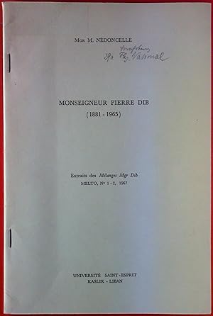 Bild des Verkufers fr Monseigneur Pierre DIB ( 1881 - 1965 ). zum Verkauf von biblion2