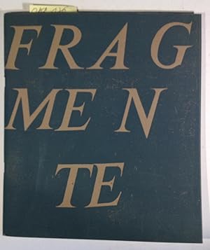 Image du vendeur pour Fragmente - Sporadicum zur Sache - Herbst 89 (III) mis en vente par Antiquariat Trger