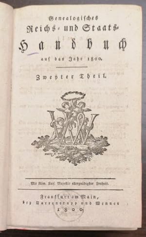 Bild des Verkufers fr Genealogisches Reichs- und Staats-Handbuch auf das Jahr 1800. zum Verkauf von Klaus Schneborn