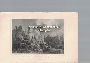 Seller image for Die Herkulessaeulen im Bielagrund. Original-Stahlstich.Druck & Verlag v. G. G. Lange in Darmstadt. for sale by Antiquariat Kastanienhof