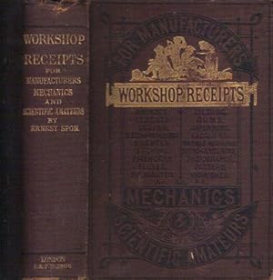 Seller image for WORKSHOP RECEIPTS for the Use of Manufacturers , Mechanics and Scientific Amateurs. for sale by Black Stump Books And Collectables