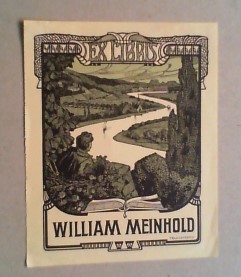 Ex libris William Meinhold. Klischee (1907). Ca. 13 x 10,5 cm (Blattgröße).
