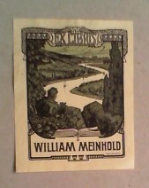 Ex libris William Meinhold. Klischee (1907). Ca. 9 x 7,2 cm (Blattgröße).