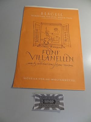 Immagine del venditore per Fnf Villanellen nach altitalienischen Texten. venduto da Druckwaren Antiquariat