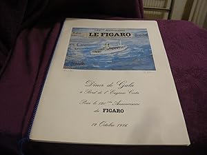 Imagen del vendedor de Dner De Gala Du 120me Anniversaire Du FIGARO A Bord De L'Eugnio Costa, 12 Octobre 1986 a la venta por librairie ESKAL