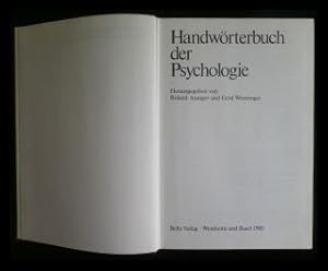 Imagen del vendedor de Handwrterbuch der Psychologie a la venta por ANTIQUARIAT Franke BRUDDENBOOKS