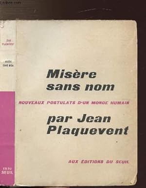 Seller image for MISERE SANS NOM - INTRODUCTION A L'ORTHOGENIE for sale by Le-Livre