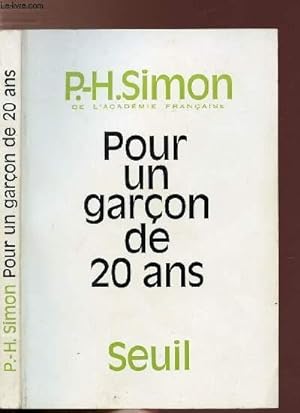 Bild des Verkufers fr POUR UN GARCON DE 20 ANS zum Verkauf von Le-Livre