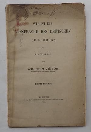 Seller image for Wie ist die aussprache des Deutschen zu lehren?; for sale by BOOKS & THINGS
