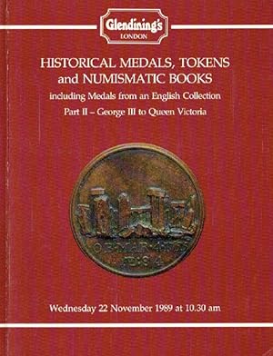 Glendinings November 1989 Historical Medals, Tokens & Numismatic Books - Part II