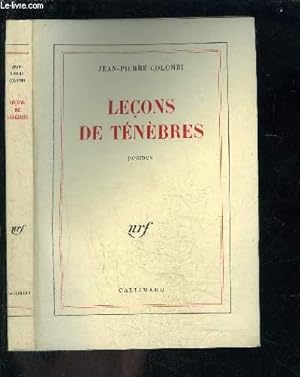 Seller image for LECONS DE TENEBRES for sale by Le-Livre