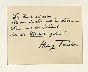 Seller image for Eigenh. Albumblatt mit U. for sale by Eberhard Kstler Autographen&Bcher oHG