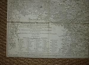 Karte des Herzogtums Magdeburg, 1:180 000, Kupferstich, Sotzmann. 1800.