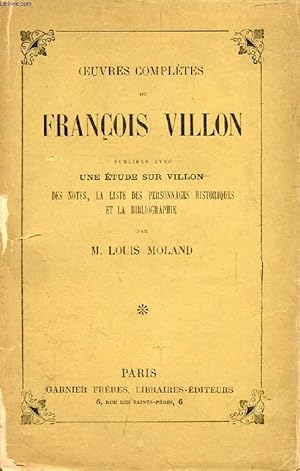 Image du vendeur pour OEUVRES COMPLETES DE FRANCOIS VILLON mis en vente par Le-Livre