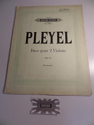 Image du vendeur pour Ignace Pleyel - Op. 61 : Trois Duos pour deux Violons. Edition Peters No. 1085F. mis en vente par Druckwaren Antiquariat