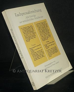 Image du vendeur pour Fachprosaforschung. Acht [8] Vortrge zur mittelalterlichen Artesliteratur. [Herausgegeben von Gundolf Keil und Peter Assion]. mis en vente par Antiquariat Kretzer