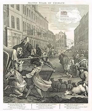 Seller image for The Second Stage of Cruelty. Gro�e Karikatur von William Hogarth 1751 for sale by historicArt Antiquariat & Kunsthandlung