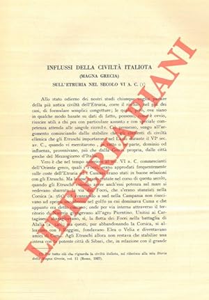Influssi della civiltà italiota (Magna Grecia) sull'Etruria nel secolo VI a.C.