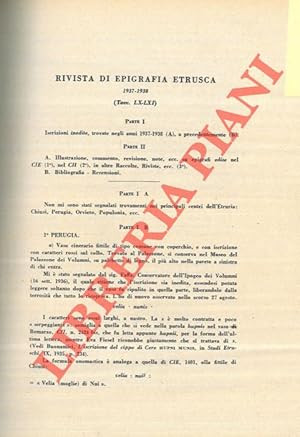 Rivista di epigrafia etrusca. 1937-1938.