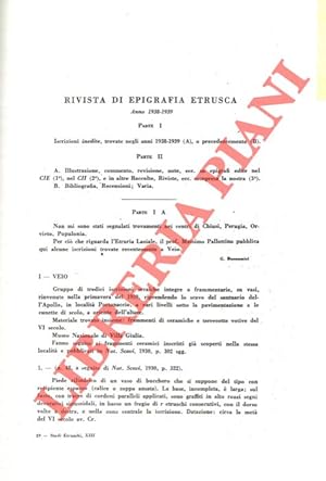 Rivista di epigrafia etrusca. 1938-1939.