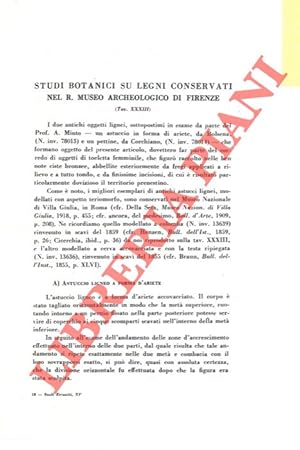 Bild des Verkufers fr Studi botanici su legni conservati nel R. Museo Archeologico di Firenze. zum Verkauf von Libreria Piani