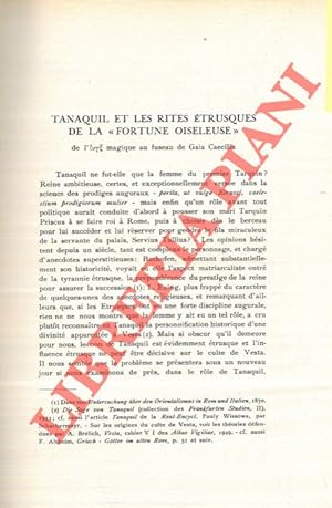 Imagen del vendedor de Tanaquil et les rites trusques de la ?Fortune Oiseleuse?. a la venta por Libreria Piani