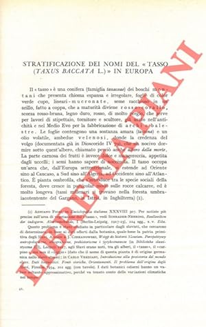 Imagen del vendedor de Stratificazione dei nomi del ?Tasso? (Taxus Baccata L) in Europa. a la venta por Libreria Piani