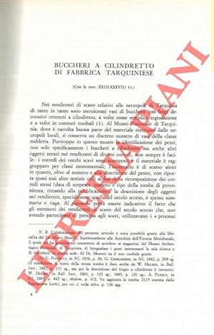 Bild des Verkufers fr Buccheri a cilindretto di fabbrica tarquiniese. zum Verkauf von Libreria Piani