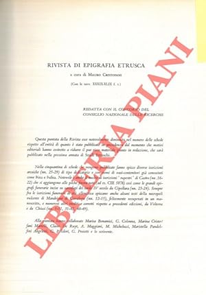 Rivista di epigrafia etrusca.