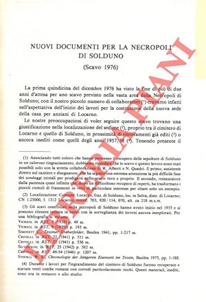 Nuovi documenti per la necropoli di Solduno (Scavo 1976) .