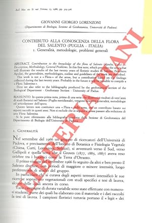 Contributo alla conoscenza della flora del Salento (Puglia-Italia) . I. Generalità, metodologie, ...