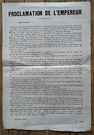 placard - PROCLAMATION de l'EMPEREUR NAPOLÉON III - février 1871