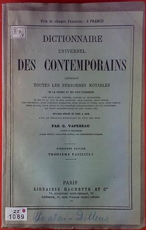 Bild des Verkufers fr Dictionnaire Universel Des Contemporai. zum Verkauf von biblion2