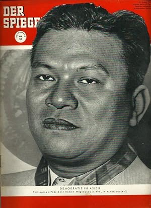 Bild des Verkufers fr Der Spiegel. 8. Jahrgang / Heft Nr. 33: 11. August 1954 (Titelthema/-foto: Philippinen-Prsident Ramon Magsaysay / "Internationales") zum Verkauf von Leserstrahl  (Preise inkl. MwSt.)