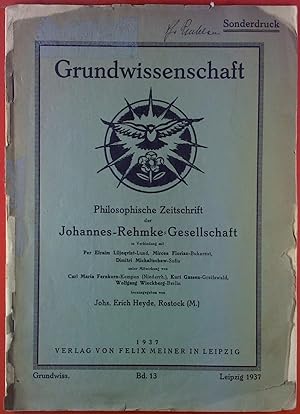 Bild des Verkufers fr Grundwissenschaft, Bd. 13. Philosophische Zeitschrift der Johannes-Rehmke-Gesellschaft. Naturgesetzlichkeit und Willensfreiheit. Eine Stellungnahme zu Aloys Wenzl. zum Verkauf von biblion2