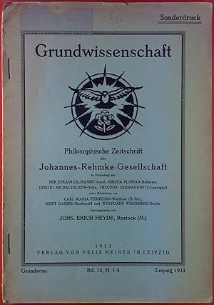 Bild des Verkufers fr Grundwissenschaft, Bd. 12, H. 1/4. Philosophische Zeitschrift der Johannes-Rehmke-Gesellschaft. Erkenntnis des Fremdseelischen. Ein Beitrag zur Erkenntnistheorie. zum Verkauf von biblion2