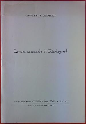 Seller image for Lettura autunnale di Kierkegaard. for sale by biblion2